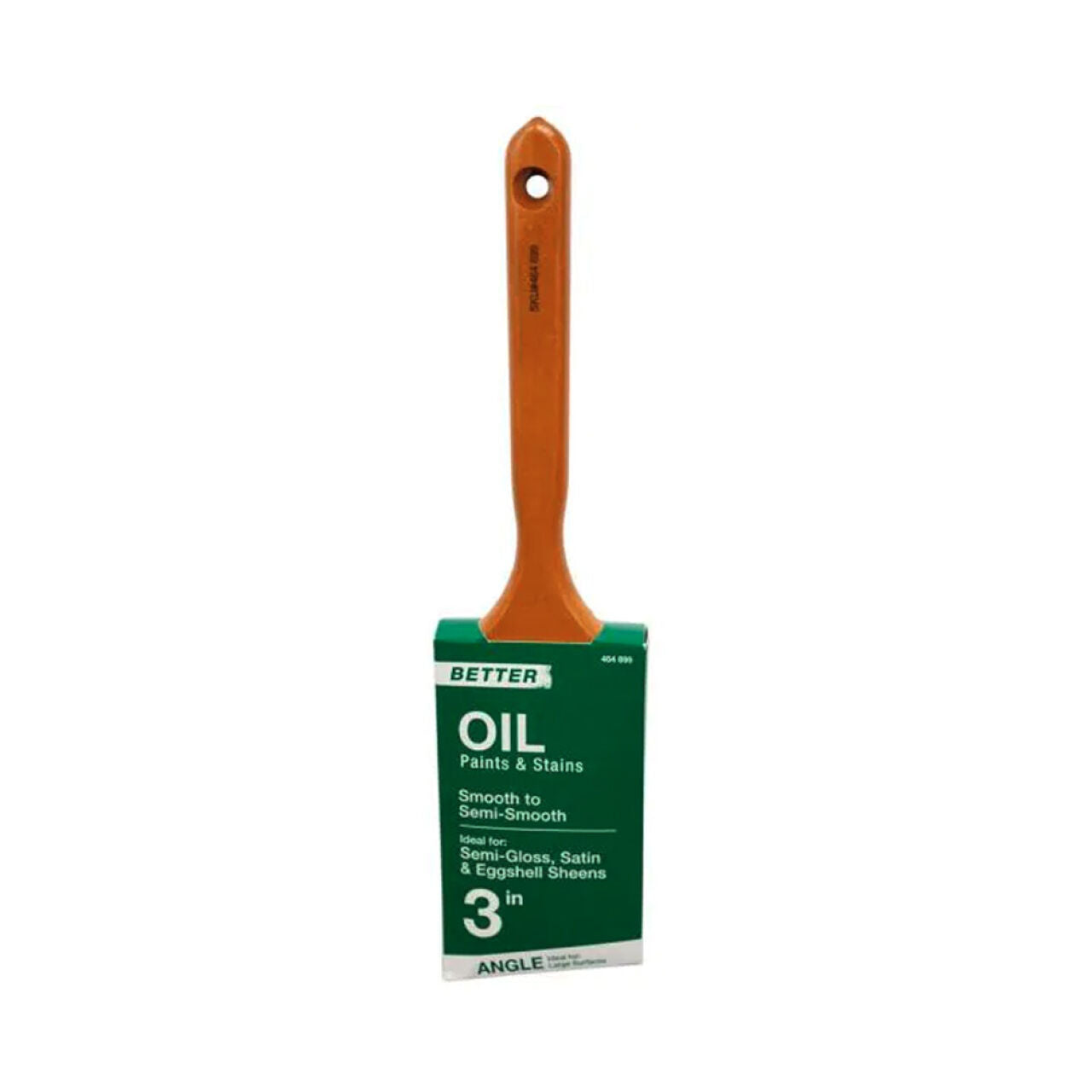 The Go Build 3 in. Angled Oil Polyester/Natural Bristle Blend Paint Brush features a wooden handle and is ideal for oil paints, stains, and smooth to semi-smooth surfaces, delivering a quality finish.